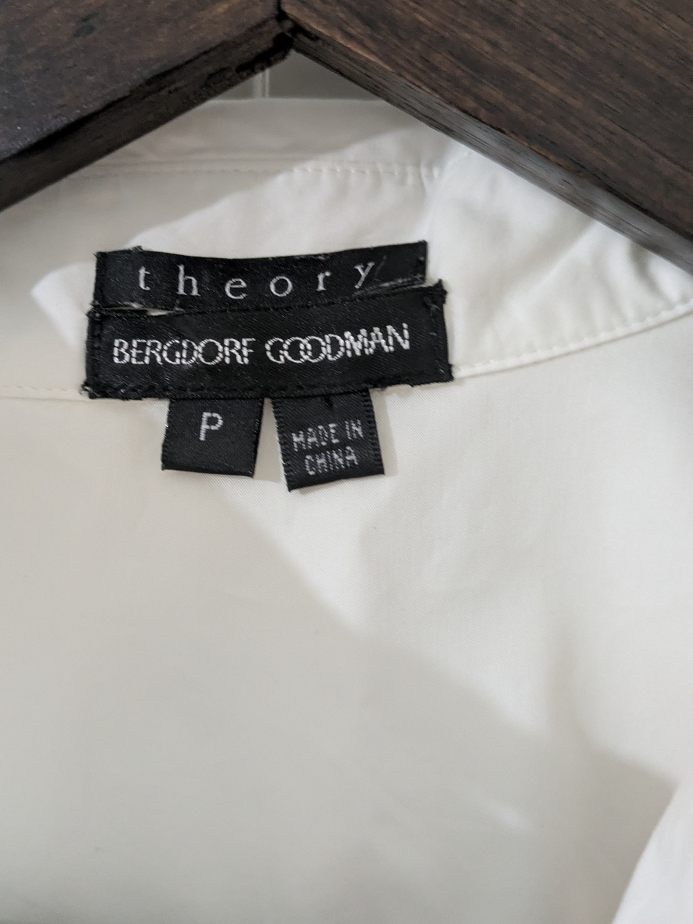 Theory x Bergdorf Goodman Classic Women's White 100% Cotton Popover Blouse -P - Picture 3 of 6